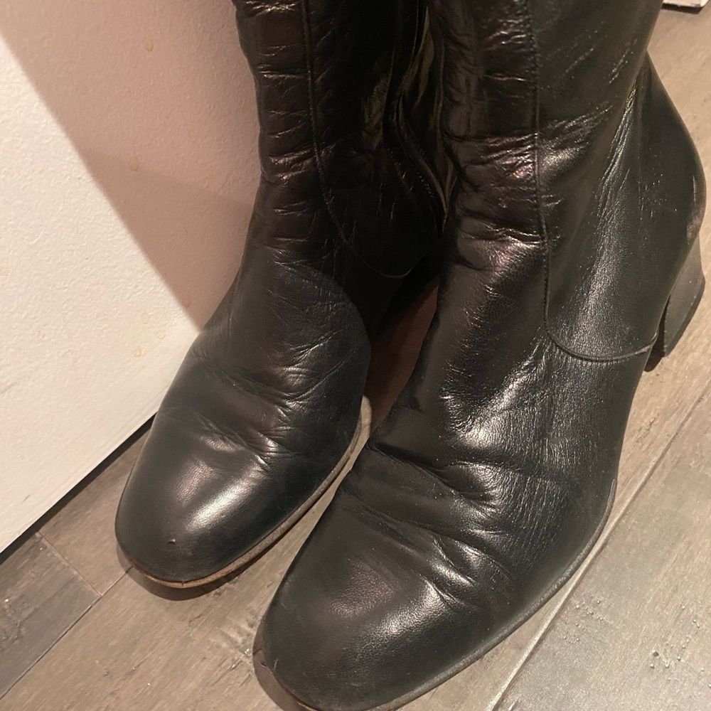 Cole Haan Black Leather Classic Boots Size 5